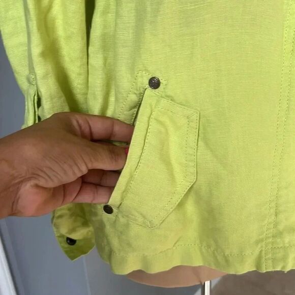 Drape Front Linen Jacket - Picture 5 of 9